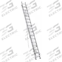 WERNER Extension Ladder: 32 ft Ladder Size, Aluminum, 375 lb Load Capacity, 74 lb Wt, 2 Sections (MPN D532-2). Key specifications — Color: Silver; Brand: WERNER; Included Features: Mar-Resistant End Caps; Removable Fly: Removable.