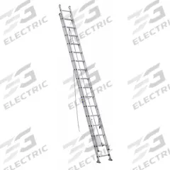WERNER Extension Ladder: 32 ft Ladder Size, Aluminum, 375 lb Load Capacity, 74 lb Wt, 2 Sections (MPN D532-2). Key specifications — Color: Silver; Brand: WERNER; Included Features: Mar-Resistant End Caps; Removable Fly: Removable.