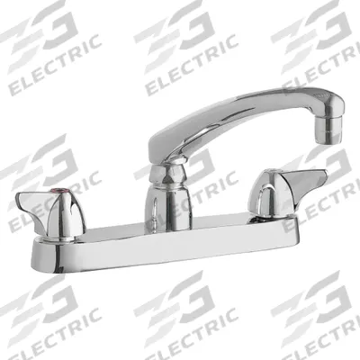 CHICAGO FAUCETS Low Arc Kitchen Faucet: 1100, Cast Brass, Centerset, Deck, 2 Mounting Holes - Centerset Kitchen Faucets