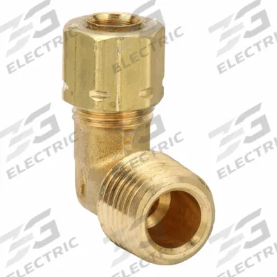 PARKER Compression Fitting Elbow: 1/4 in OD x 1/4 in Pipe Fitting Size, Compression x MNPT - Self-Aligning Brass Compression Fittings