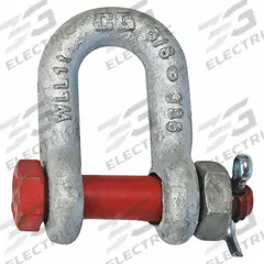 CROSBY D-Shackle: Chain Shackle, 1,000 lb Working Load Limit, 15/32 in Wd Between Eyes, Carbon Steel (MPN 1019768). Key specifications — Body Color: Silver; Brand: CROSBY.