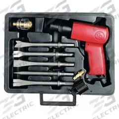 CHICAGO PNEUMATIC Air Hammer Kit: 3/8 in Shank Size, 2 5/8 in Stroke Lg, 3,000 bpm Blows per Minute (MPN CP7111K). Key specifications — attr1320834: CHICAGO PNEUMATIC; attr1320853: Round; attr1320854: Round; attr1320857: Tapered Punch.