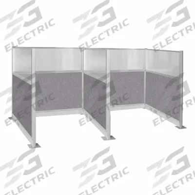 VERSARE Cubicle Kit: 72 in Overall Ht, 72 in Overall Wd, 5 Panels, Cloud Gray - Modular Cubicle Walls