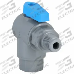 APPROVED VENDOR Manual Two-Way Ball Valve: 1/4 in, PVC, Angle, MNPT x FNPT, Full Port Ball Port (MPN 7153790). Key specifications — Brand: APPROVED VENDOR.