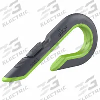 SLICE Box Cutter: 7 in Overall Lg, Textured, 3 1/4 in Overall Wd, Plastic, Gray/Green, Quick-Change (MPN 10503GR). Key specifications — attr307884: Quick-Change; attr307885: Ceramic Rounded Tip; attr307882: Green; attr307878: Textured; attr307881: Plastic; attr324892: SLICE.