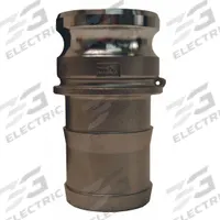 Cam and Groove Adapter: 2 1/2 in Coupling Size, 150 psi Max. Working Pressure @ 70 F, Plug (MPN G250-E-SS). Key specifications — Fitting Type: Male Hose Shank; Includes Locking Arm: No; Body Material: 316 Stainless Steel; Brand: DIXON VALVE & COUPLING.
