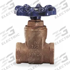 NIBCO Gate Valve: 1 1/4 in, Bronze, Non-Rising, FNPT x FNPT, 200 psi Max. Pressure (CWP), Wheel (MPN T29-11/4). Key specifications — Wedge Material: Cast Brass; Brand: NIBCO; Bonnet Material: Bronze.