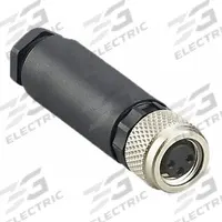 IFM M8 Circular Connector: A Coded, 3 Socket, M8 Female Thread with Straight Connection, IP67 (MPN E12463). Key specifications — Brand: IFM; IP Rating: IP67; Housing Material: Nylon; Connector Body Type: Socket; Coding: A; Voltage Rating: 30V DC; Wiring Type: Screw Terminals.