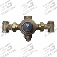 LEONARD VALVE Thermostatic Mixing Valve: 1 in Inlet Connection Size, 1 1/4 in Outlet Connection Size (MPN LV-982-LF-BDT-RF). Key specifications — attr1037830: Locking Temperature Regulating Handles; attr1037827: LEONARD VALVE.