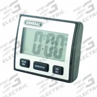 GENERAL Digital Timer Controller: 1 1/8 in x 3 1/2 in x 3 in, 1 1/8 in Overall Dp, 3 in Overall Wd (MPN TI110). Key specifications — Clock Function Included: No; Count Direction: Count Down; Features: Removable Stand and Magnet; Digital Display Screen Type: LCD; Alarm Type: Audible; Brand: GENERAL; Maximum Time Setting: 19 hrs, 59 minutes.