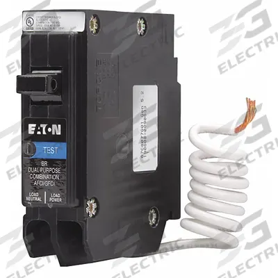 EATON Circuit Breaker: 20 A, 120V AC, Single Phase, 10kA at 120V AC, Type BR Loadcenters - BR & BD Series