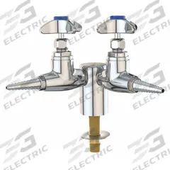 INSTOCK Needle Valve: Needle Valve, Threaded Shank, 2 Handles, 2 Outlets, Cross, 6.8 scfm Flow Rate (MPN GRL2880-132AWSA-N). Key specifications — Brand: INSTOCK; Color/Finish: Chrome; Product Type: Needle Valve; Index Color: Brown; Flow Pattern: 90 Degree.
