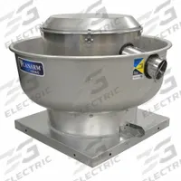 Upblast Exhauster: Direct Drive, Includes Drive Pack, 12 1/4 in Wheel, 1,400 cfm, ODP, 1/3 hp, 1-ph (MPN ALX120-UD033V). Key specifications — Brand: CANARM; Base Shape: Square; Assembly: Assembled; Motor Enclosure: Open Dripproof; Nameplate Voltage: 115/230V AC; Mounting Location: Roof and Wall; For High-Static Pressure Applications: Yes; High-Efficiency Motor: No.