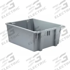 RUBBERMAID COMMERCIAL PRODUCTS Stacking and Nesting Tote: 15 gal, 23 1/2 in x 19 1/2 in x 10 in (MPN FG173100GRAY). Key specifications — Nestable: Nesting Capable; Brand: RUBBERMAID COMMERCIAL PRODUCTS; Material: Plastic.