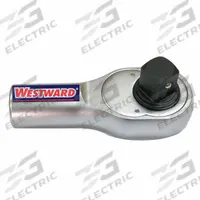 WESTWARD Hand Ratchet: Pear, Reversible, 6 1/2 in Overall Lg, Chrome, 15° Min Arc Swing (MPN 45J258). Key specifications — attr1205598: Reversible; attr1205605: Quick-Release Not Included; attr1205626: Chrome; attr1205607: Pear; attr1205624: WESTWARD.