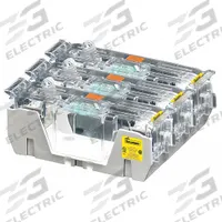 BUSSMANN Fuse Block: Open Block Design, 3 Pole, 250 V AC, Box Lug, Non-Indicating (MPN RM25100-3CR). Key specifications — Brand: BUSSMANN.