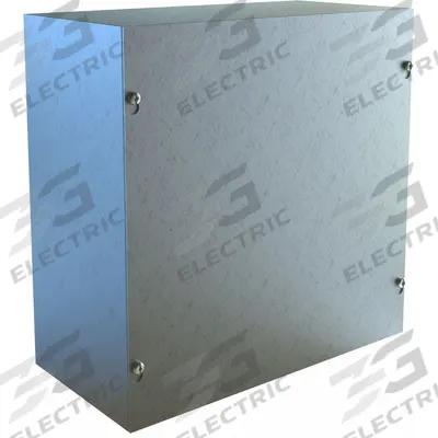 HAMMOND Junction Box: Galvanized Steel, 18 in x 12 in x 6 in, NEMA 1, Solid Cover - Steel Indoor Enclosures with Screw-On Covers