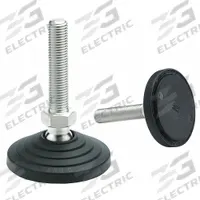 ELESA Male-End Leveling Mount: Swiveling Stud, M16 Thread Size, 60 mm, 14,000 N Capacity (MPN LV.A-60-24-AS-M16X138 -ESD-C). Key specifications — Finish: Zinc-Plated; Base Shape: Round; Load Capacity: 14,000 N; Includes: No Slip Disk; Hex Size: 0.94 in.