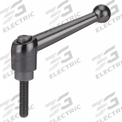 KIPP Adjustable Handle: Zinc w/ Steel Thread, M10 - Ball-Style Adjustable Handles with Threaded Stud