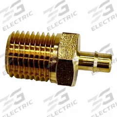 MEM-CO Mini Barb Fitting: 1/8 in Pipe x 1/2 in ID Size, MNPT x Tube, Brass, 1 9/16 in Overall Lg (MPN 1/8B10). Key specifications — Brand: MEM-CO.