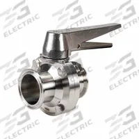 DIXON Butterfly Valve: 1/2 in Pipe Size, Clamp, 140 psi Max. Pressure (CWP), 316L Stainless Steel (MPN B5107E050CC-C). Key specifications — Average Surface Roughness (Ra): ≤ 32 micron; Brand: DIXON; Stop Positions: 13; Handle Type: Lever; Body Material: 316L SS; Disc Material: 316L SS.