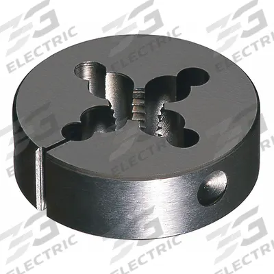 CLE-LINE Round Threading Die: 5/16"-24 UNF, 13/16 in OD, Adj, High Speed Steel (MPN C65767) - Adjustable Round Threading Dies