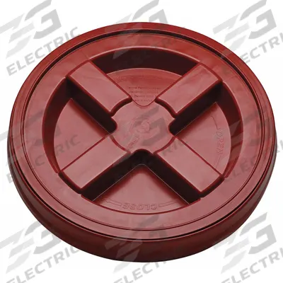 APPROVED VENDOR Pail Lid: Gasketed/Snap-On, 12 in Overall Dia, Red, Plastic - Screw-On Lids