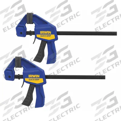 IRWIN Bar Clamp: Flat, 6 in Max Jaw Opening, 2 1/2 in Throat Dp, 140 lb Clamping Force - Trigger Clamps