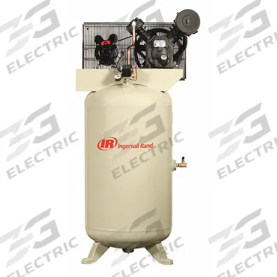 INGERSOLL RAND Electric Air Compressor: 5 hp, 2 Stage, Vertical, 80 gal, 14.3 cfm, 175 psi - Splash Lubricated Stationary Electric Air Compressors