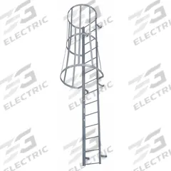 COTTERMAN Fixed Ladder with Safety Cage: 12 ft Overall Ht, 26 in Overall Wd, Steel, 13 Rungs (MPN M13SC C1). Key specifications — Brand: COTTERMAN; Assembly: Assembled; Number of Sections: 2.