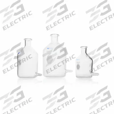 KIMBLE Reservoir Bottle: 500 mL, 165 mm, Colorless, Narrow Mouth Size - Glass Reservoir Lab Bottles with Bottom Outlet