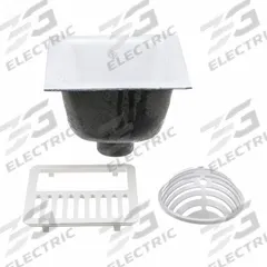 ZURN Floor Sink: 12 in Overall Wd, 6 in Sump Dp, 3 in Nominal Pipe Size, No Hub, Square, Cast Iron (MPN FD2375-NH3-H). Key specifications — attr1332259: White; attr1332254: Cast Iron; attr1332277: No Hub; attr1332284: ZURN; attr1355724: 1/2 Opening; attr1332282: Enamel.