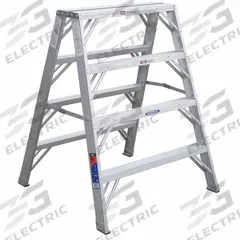 WERNER Step Stool: 4 Steps, 4 ft Overall Ht, 300 lb Load Cap, Aluminum, 1.9 ft Standing Ht (MPN TW374-30). Key specifications — Brand: WERNER; Color: Silver.