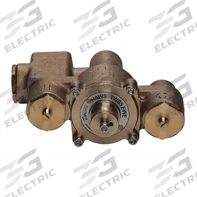HAWS Emergency Mixing Valve: 12 gpm Max Flow Rate, 1/2 in NPT x 3/4 in NPT, Eyewashes - Thermostatic Mixing Valves