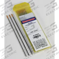 WESTWARD Tungsten Electrode: 1.5% Lanthanated, 0.04 in x 7 in, Gold, EWLa-1.5, 10 PK (MPN 31GH48). Key specifications — attr31228: WESTWARD; attr31232: 7 in; attr31229: EWLa-1.5; attr31235: AC/DC; attr31238: Gold.