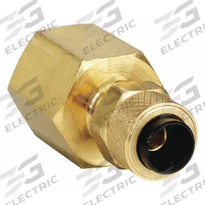 PARKER Compression Fitting Adapter: 1/4 in OD x 1/4 in Pipe Fitting Size, Compression x FNPT - Creep-Resistant Self-Aligning Brass Compression Fittings