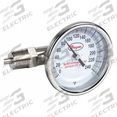 DWYER Dial Thermometer: 0°F to 240°F, ±2%Full Scale Accuracy, 4 in Stem Lg, 3 in Dial Dia (MPN BTLS34051). Key specifications — Accuracy: ±2 % Full Scale; Brand: DWYER.