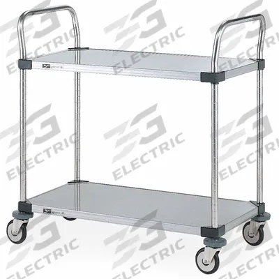 METRO Utility Cart: 375 lb, 36 in L x 18 in W Shelf, 36 in L x 18 in W x 38 in H Overall Dim - NSF-Compliant Utility Carts