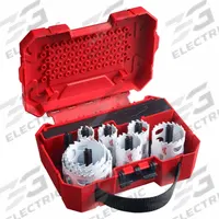 MILWAUKEE Hole Saw Kit: 12 Pieces, 1 5/8 in Max. Cutting Dp, Carbide Tipped, 3 Teeth per Inch (MPN 49-22-3090). Key specifications — attr1098178: 3; attr1098172: MILWAUKEE.