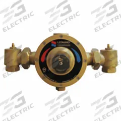 LEONARD VALVE Thermostatic Mixing Valve: 1 1/4 in Inlet Connection Size, NPT, Copper, 95°F to 135°F (MPN LV-983-LF-BDT-CP). Key specifications — attr1037830: PTFE-Coated Shuttle; attr1037827: LEONARD VALVE.