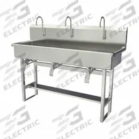 SANI-LAV Wash Station: 45 in Overall Ht, 57 in Bowl Lg, 8 in Bowl Dp, 0.5 gpm Flow Rate, 16 ga (MPN 56FK1.5). Key specifications — Includes Side Splash: Side Splash Not Included; Brand: SANI-LAV.