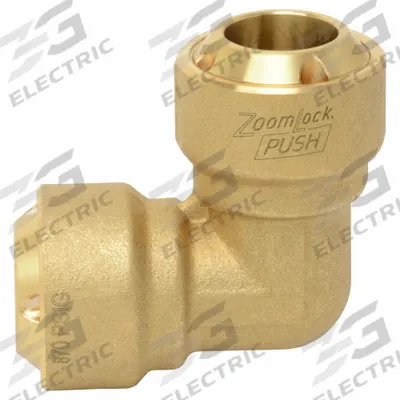 PARKER Push-Fit Elbow Fitting: 7/8 in OD x 7/8 in OD Size, Push-to-Connect x Push-to-Connect - Brass Push-to-Connect Tube Fittings