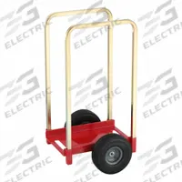 APPROVED VENDOR Panel Dolly: 350 lb, Red, Silver, 38 in H x 21 in W, Polyurethane Casters (MPN 48J126). Key specifications — Color: Red, Silver; Caster Wheel Type: Flat-Free; Brand: APPROVED VENDOR; Caster Wheel/Tread Material: Polyurethane.