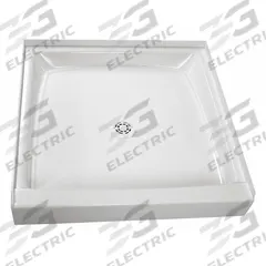 FIAT PRODUCTS Shower Base: Square, Single Threshold, Molded Stone, 32 in Overall Lg, 6 in Overall Ht (MPN 32WL100). Key specifications — Material: Molded Stone; Drain Location: Center; Features: Recessed for Floor Installation; Brand: FIAT PRODUCTS.