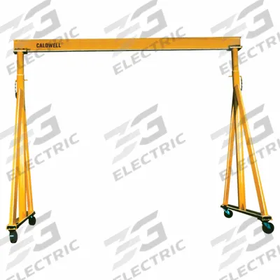 CALDWELL Portable Gantry Crane: Adj Span, Adj Ht, 6,000 lb Load Capacity, Steel - Adjustable-Span Gantry Cranes