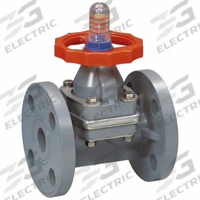 HAYWARD Diaphragm Valve: 2 1/2 in, PVC, 2-Way, Flange x Flange - PVC Diaphragm Valves for Chemicals with Position Indicators