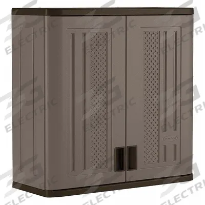 SUNCAST Wall Cabinet: 30 in x 12 in x 30 1/4 in, Solid, 1 Adj Shelf, Platinum/Slate - Commercial Plastic Wall-Mount Shelf Cabinets