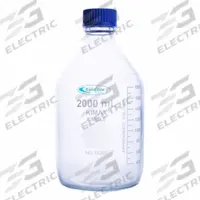 KIMBLE Media Bottle: 2 L, Screw-On, GL 45, 260 mm, Colorless, Closure Included, Narrow Mouth Size (MPN KC14395-2000). Key specifications — Closure Type: Screw-On; Mouth Size: Narrow; Screw Closure Size: GL 45; Brand: KIMBLE; Body Color: Colorless.