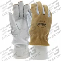 SHELBY Firefighter Gloves: Deer Leather Palm, Pigskin Leather, Gold/Tan, Cuff Wristlet, XS, 1 PR (MPN 5004XS). Key specifications — Features: Abrasion Resistant Brushed Pigskin; Palm Material: Deer Leather; Cuff: Wristlet; Size: XS; Color: Gold; Application: Wildland; Brand: SHELBY; Back Material: Pigskin Leather.