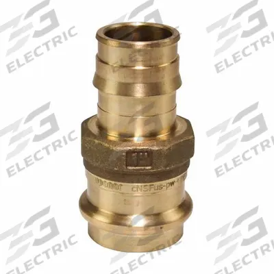 UPONOR Barbed Fitting Adapter: 1 in ID x 1 in Pipe Size, Barbed x Press-fit, Brass/Copper - Expansion Brass Barbed Tube Fittings
